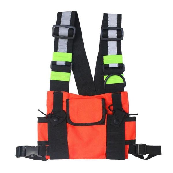 

outdoor bags men tactical shoulder chest rig bag hip hop streetwear functional waist packs adjustable pockets waistcoat