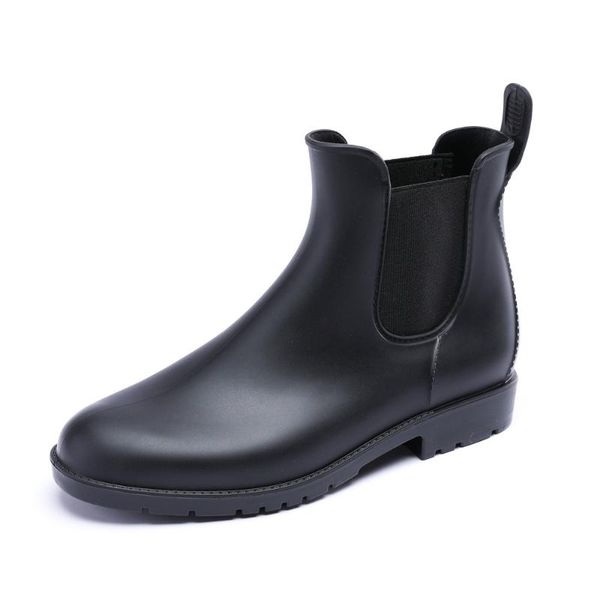 

boots 59-056 tongpu women's matte-finishing ankle rain with back pull, Black