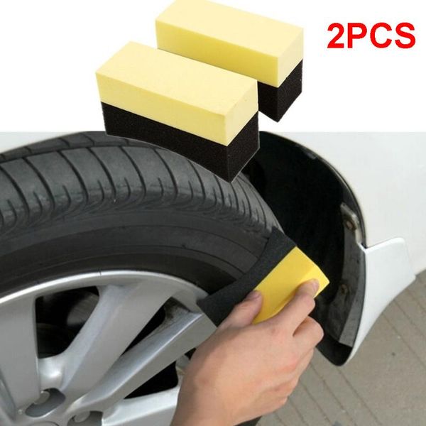 

car sponge 2pcs u-shape auto wheels brush tools applicator for tire hub cleaning washing dressing waxing polishing