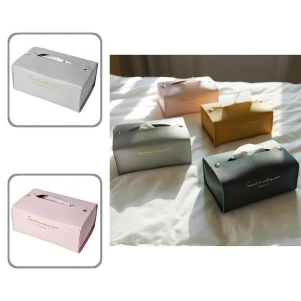 

tissue boxes & napkins solid color beautiful compatible vanity toilet paper dispenser box reusable container foldable for living room