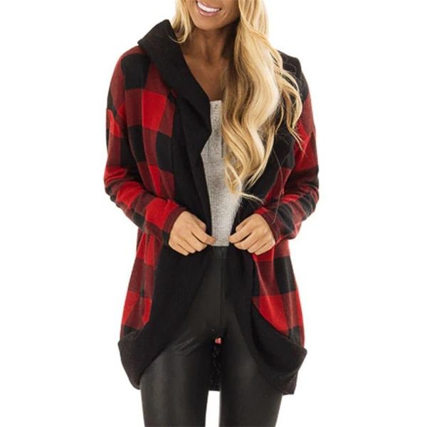 

women's jackets womens fashion lattice autumn winter coat long sleeve bats sleeves jacket nice hooded classic t3, Black;brown
