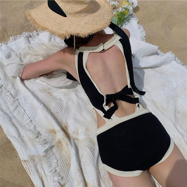 

one-piece suits off shoulder swimsuit bandage bathing suit female one piece swimwear cut out swim monokini push up padded bathers 2021
