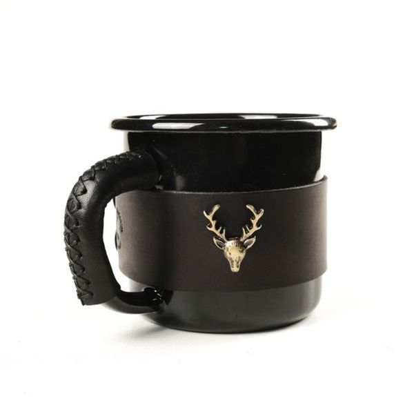 

compiled enamel mug - boxed-dark black deer mugs
