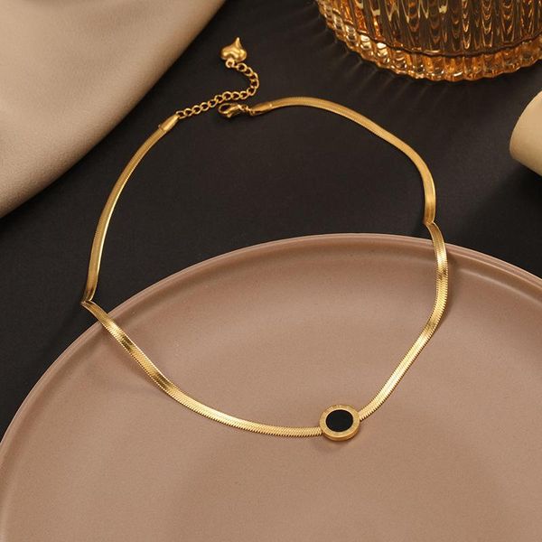 

chains stainless steel word round necklace fashion short clavicle chain ornament wholesale women's jewelry, Silver
