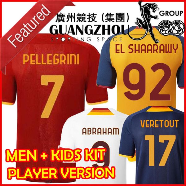 

abraham soccer jersey pellegrini roma veretout rome fourth zaniolo kumbulla totti el shaarawy shomurodov 21 22 football shirt 2021 2022 men, Black;yellow