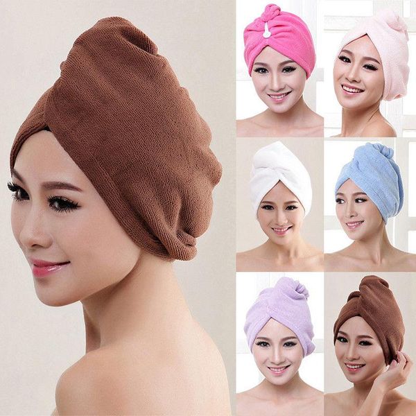 

towel super absorbent hair drying turban bathing cap bathrobe hat head wrap