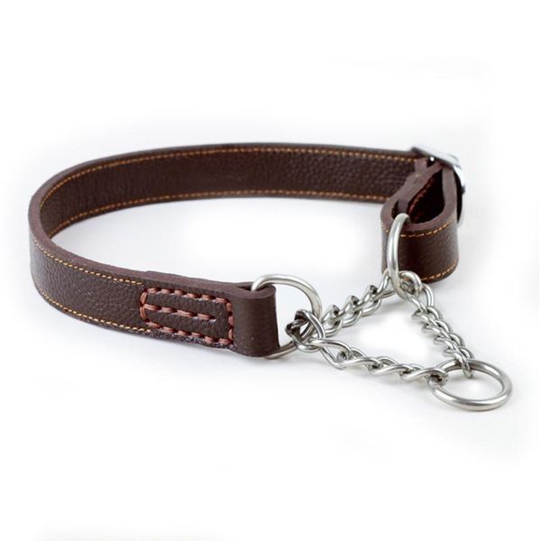 

dog collars & leashes stainless steel leather semi - controlled pet collar for large dogs