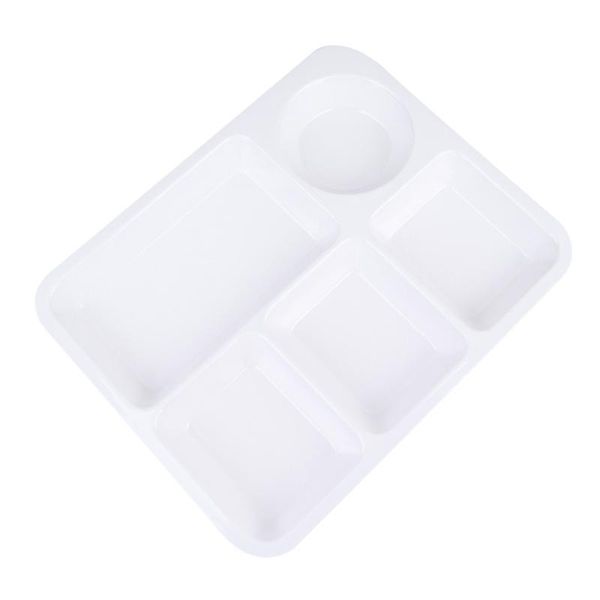 

dishes & plates separating dish divided compartments plate anti-fall rice tray practical tableware for home (white)
