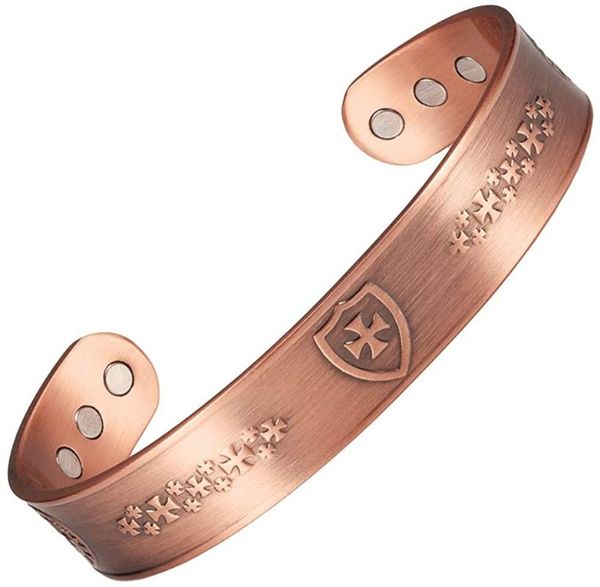 

bangle wollet solid copper bracelet for mens magnetic bracelets pain relief arthritis vintage strong magnets, Black
