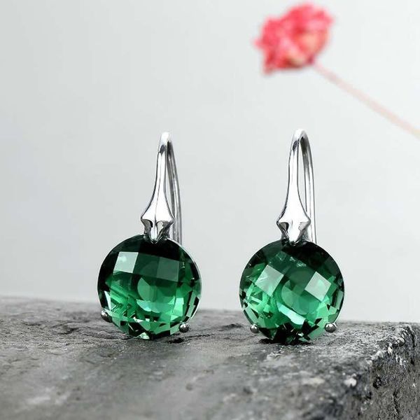 

dangle & chandelier fine solid sterling silver earrings women green crystal