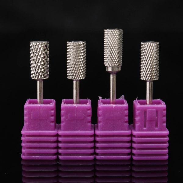 

4pcs electric carbide nail file drill bits kit polish cylindrical manicure tools