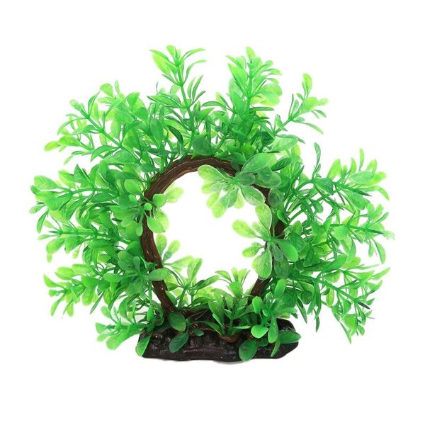 

decorations curve artificial plastic water plant decor for fish tank ornament circular flexible underwater