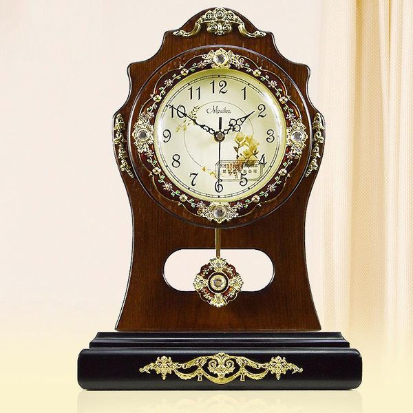 

wall clocks big creative clock modern design solid wood art silent large mute electronic reloj de pared home decor 253