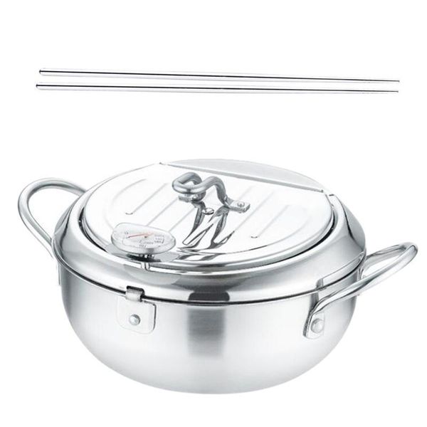 

pans 1 set stainless steel deep frying pan tempura pot with