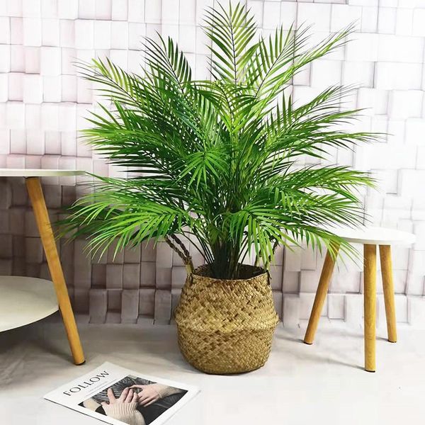 

decorative flowers & wreaths 80-125cm artificial big palm tree tropical plants fake monstera plastic green leaf home wedding garden house de