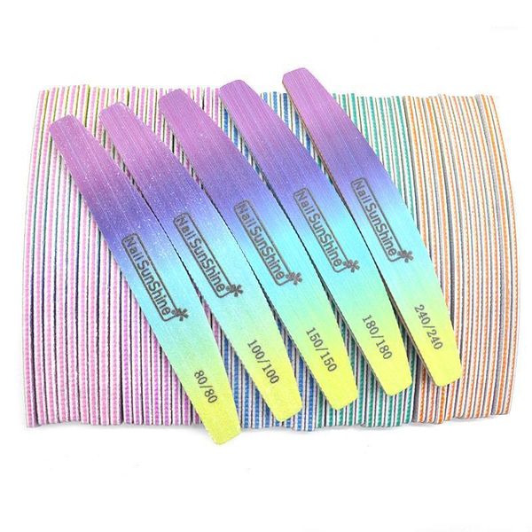 

mix grit professional nail file lime washable files manicure rainbow sandpaper tools uv gel polish 80/100/150/180/2401