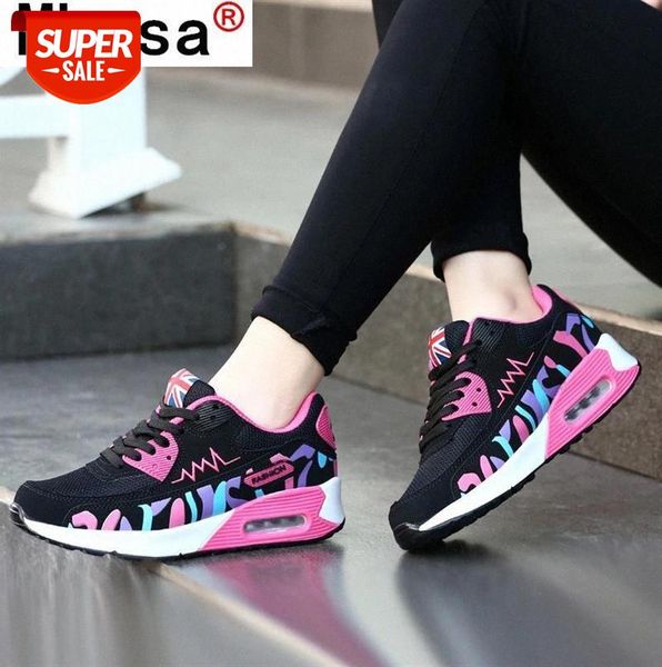 

women's running shoes casual lace-up cushion breathable sneakers fitness leisure comfortable vulcanized #jb2y