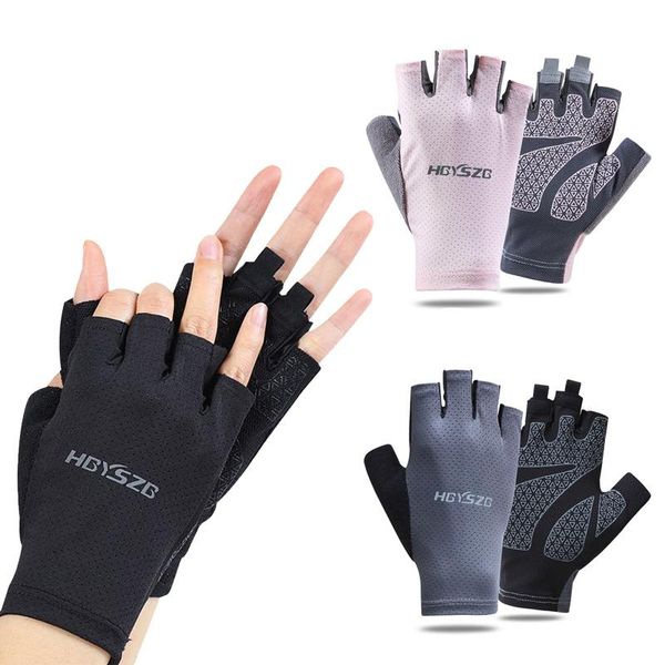 

anti slip cycling gel gloves summer breathable half finger gym sports bicycle fingerless for men women, Black