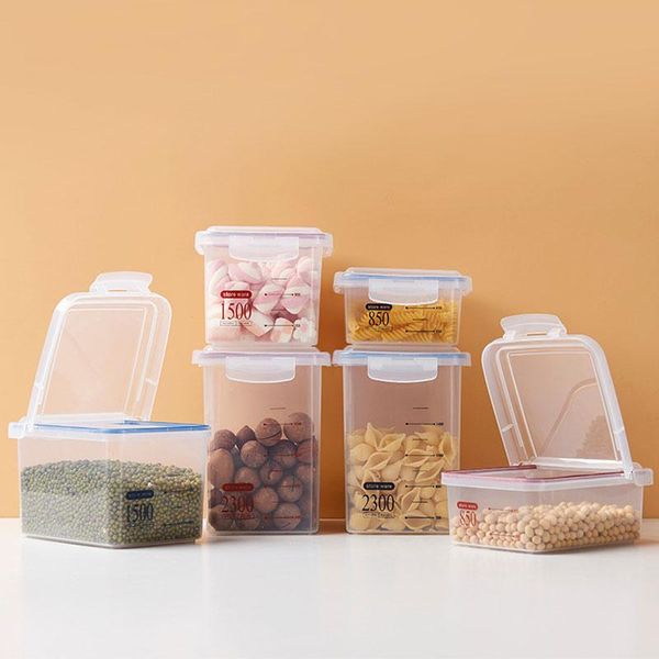 

storage bottles & jars food box kitchen grain multigrain dried fruit milk powder sealed can square plastic tank