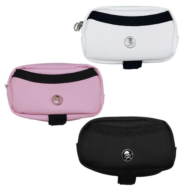 

golf bags pu leather ball carry bag small lightweight portable waterproof accessories with hook waist holder pouch