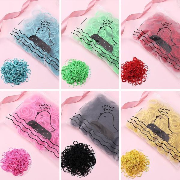 

100pcs set bag packed girls cute colorful elastic hair bands gum for ponytail holder scrunchie headwear fashion accessories1, Slivery;white