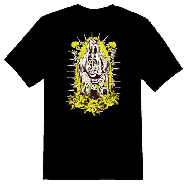 

santa muerte black or white tee, White;black