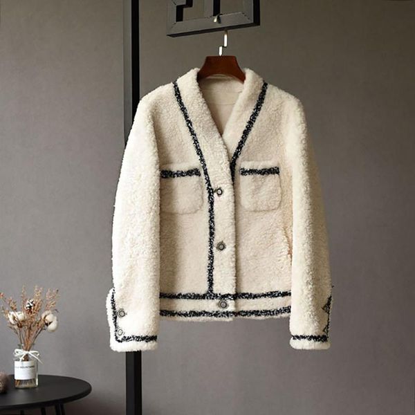 

women's wool & blends fashion glitter button cashmere coat women casual patchwork with pocket long sleeve straight autumn winter beige, Black