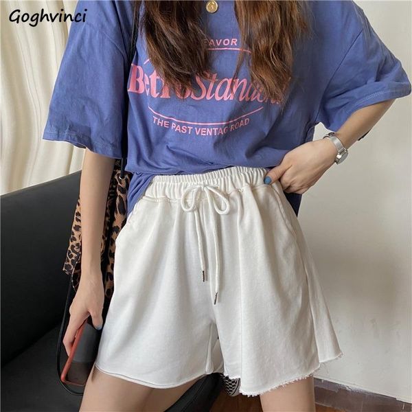 

women's shorts women solid ruched drawstring breathable fashion females short trousers elastic waist simple leisure streetwear soft ins, White;black