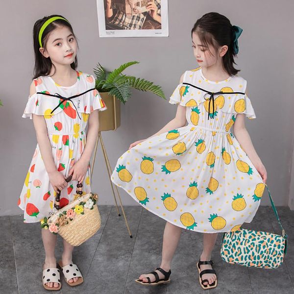 

for 3-9 years summer princess girls casual dress children clothing flower print outfit kids clothes dresses girl's, Red;yellow
