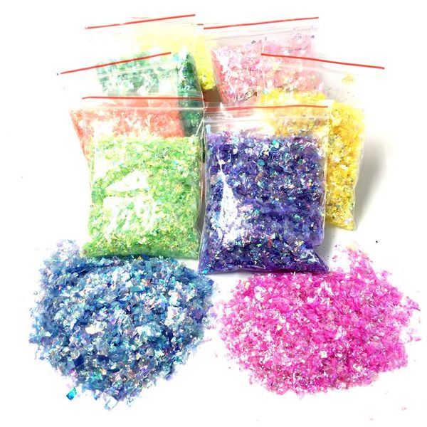 

nail glitter 15g irregular shell candy paper sequin diy flakes colorful paillette art sequins for 3d decoration, Silver;gold