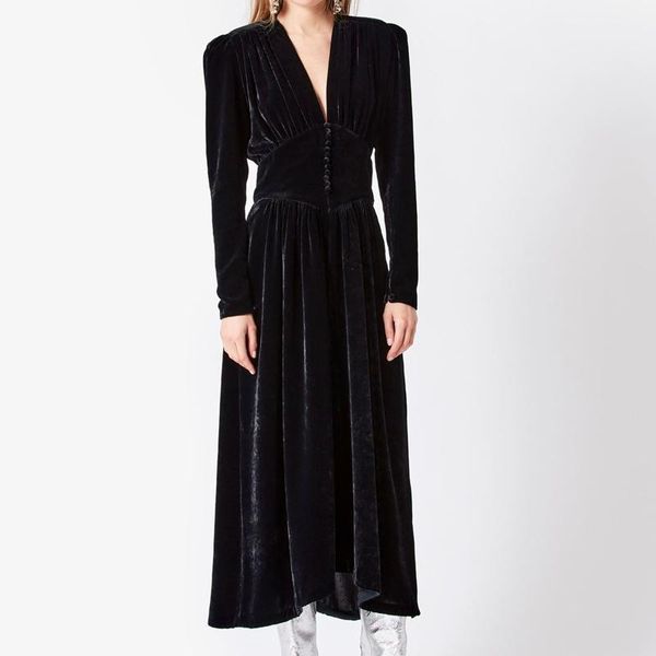 

casual dresses isb autumn winter style retro elegant velvet dress v-neck long sleeve sexy, Black;gray