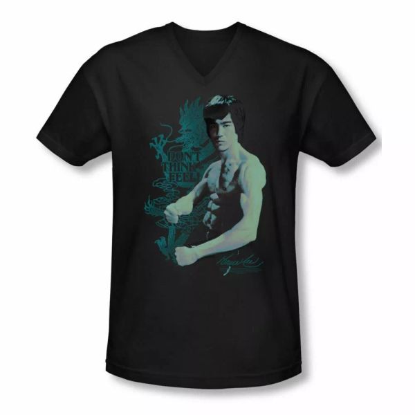 

bruce lee feel v neck t-shirt sizes- s-2x new, White;black