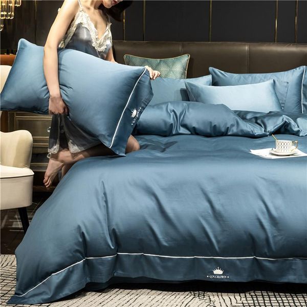 

egyptian cotton bed sheets, ice silk sheet, 4-piece embroidered linen and duvet cover bedding sets