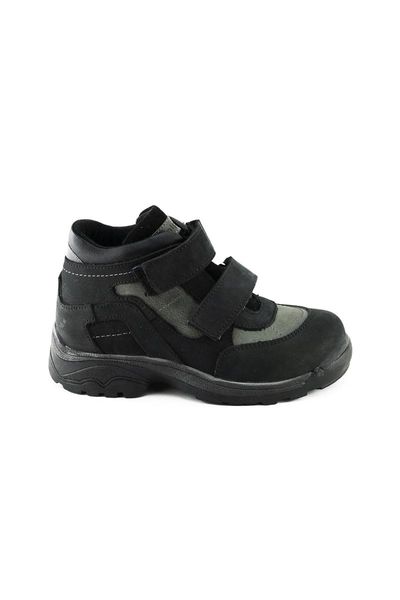 

boots kid' boys children black gray leather orthopedic boat, Black;grey