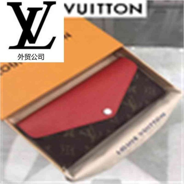 

card brand designer luxury red long wallet m60727 women real leather long wallet chain wallets compact purse clutches evening key holders