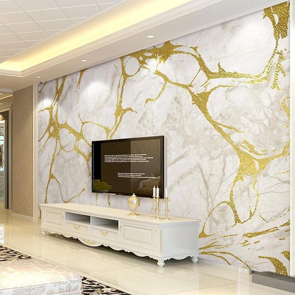 

wallpapers custom 3d po wallpaper luxury golden marble texture tv background wall mural living room waterproof canvas painting