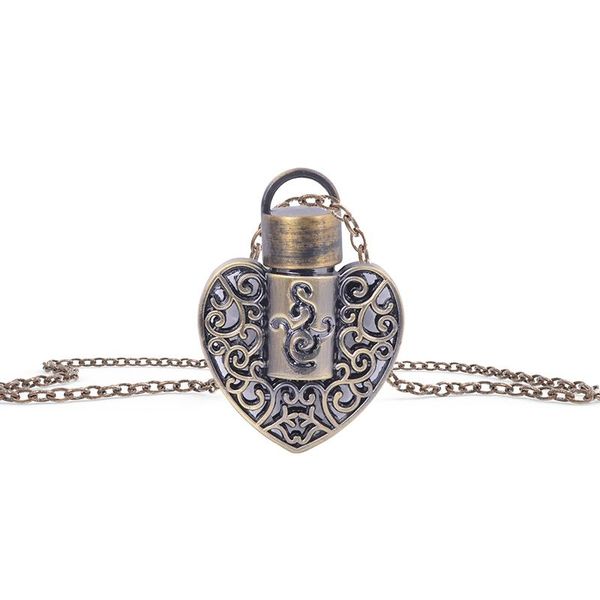 

- heart shaped pendant perfume bottle for ladies ancient style alloy bottles necklace with box storage & jars