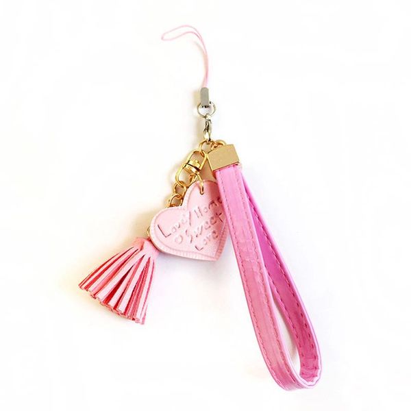

keychains doreen box faux leather keychain & keyring heart carved love message multicolor tassel women jewelry 14.5cm(5 6/8") long, 2 p, Silver
