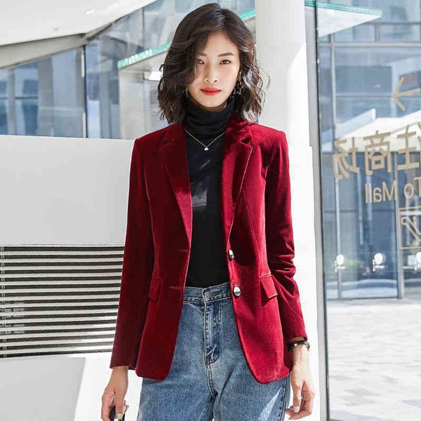 

women's suits & blazers peonfly spring autumn coat women fashion slim velvet long-sleeved jacket female casual plus size blazer bgjy, White;black