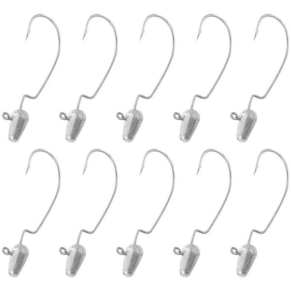 

fishing hooks 2 packs of 10pcs 3.5g outdoor sports fish bait parts(silver)