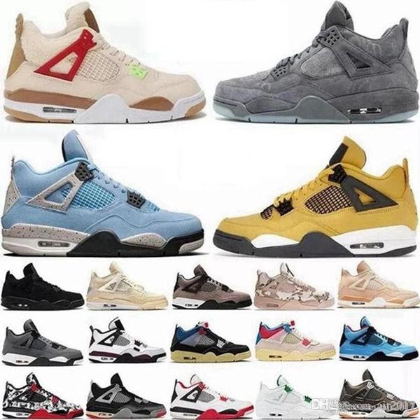 

2022 jumpman university blue reds 4s mens basketball shoes sneakers fire red thunder oreo sandals cat shimmer white cement men women sports, Black