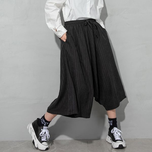 

pants trousers 2021 spring white elastic waist personalized harem, Black;white