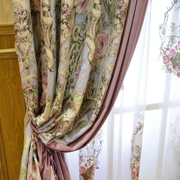 

europe and america's luxury 4d jacquard villa curtains for bedrooms with embroidered tulle living room curtain & drapes