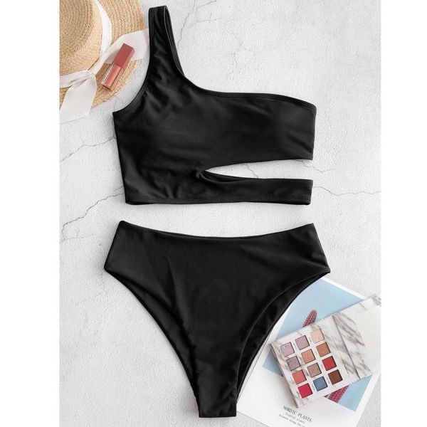 

women's swimwear bikini set two-piece suit high waisted tummy control two piece swimsuit female tankini 2021 #40, White;black