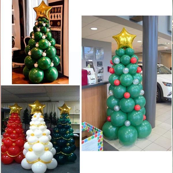 

party decoration christmas balloons tree latex green balloon garland pillar for home xmas navidad year 2022 d f1f6