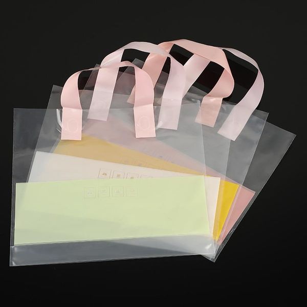 

multi-color transparent plastic gift packaging clothing be bag can pe tote povmx