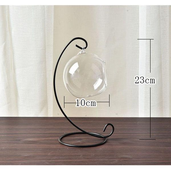 

vases clear ball shaped glass hanging vase bottle for fish plant flower with metal stand decoration