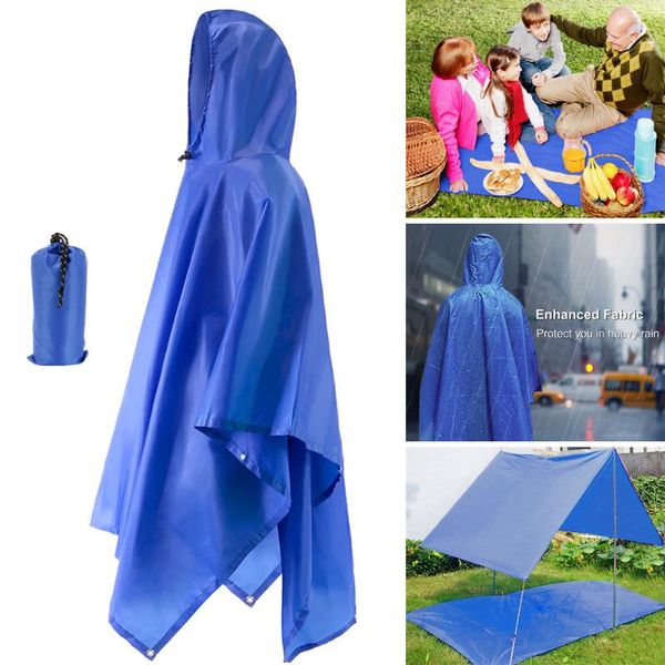 

outdoor pads 3 in 1 ourdoor raincoat poncho portable multifunctional water-resistant cover rain travel hiking cycling camping tent mat
