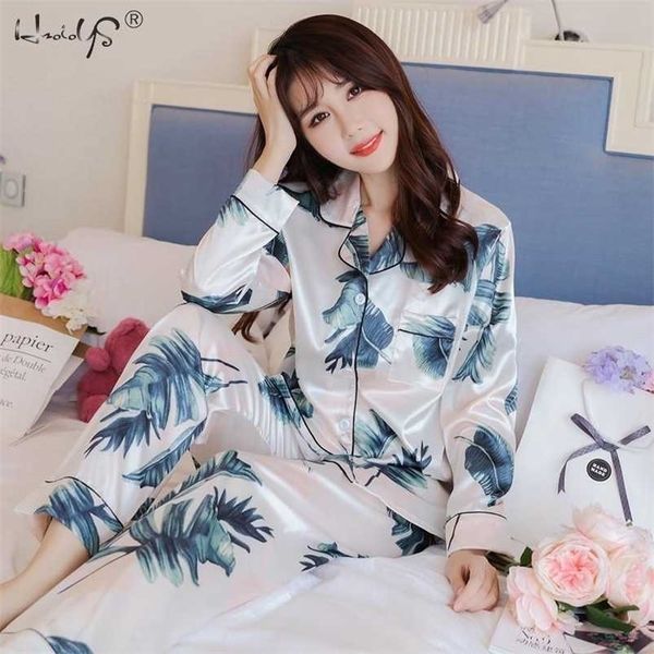

plus size -5xl pyjamas autumn winter women silk satin +long pants pajamas set nightsuit female sleepwear sets night wear 211103, Black;red