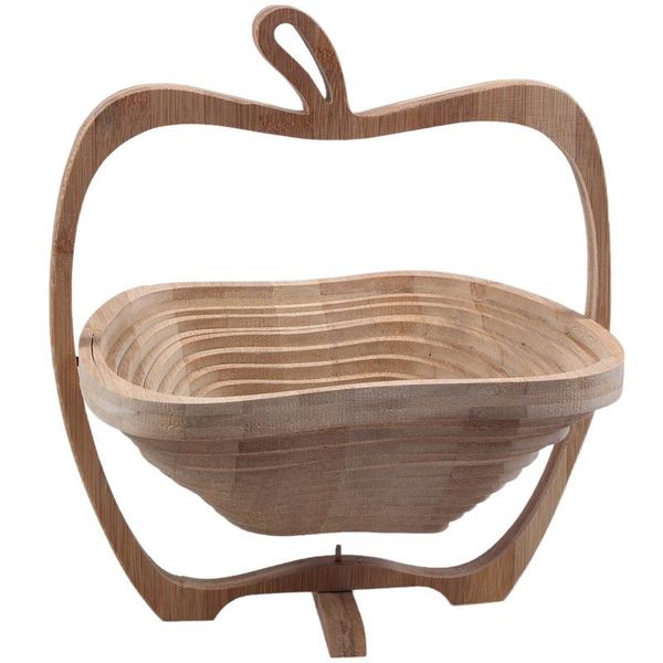 

storage baskets foldable basket / in bamboo form of apple for fruits (wood log)